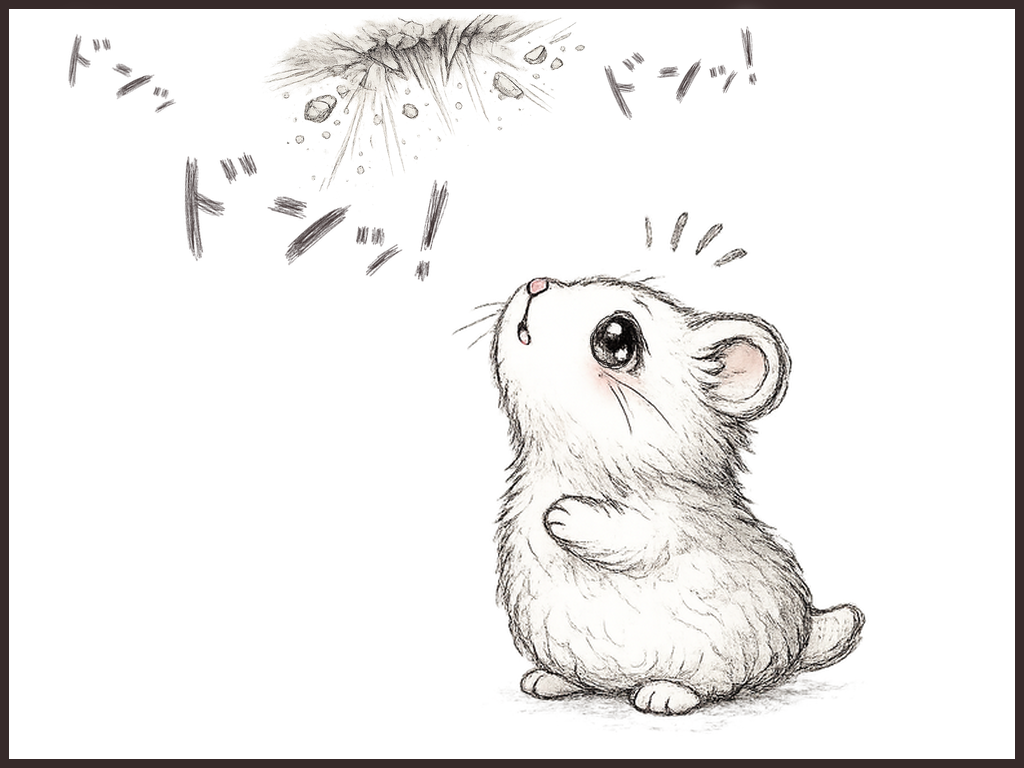 1人で新居にいたら上階の音の異変に気が付いたハム嫁のイメージイラスト